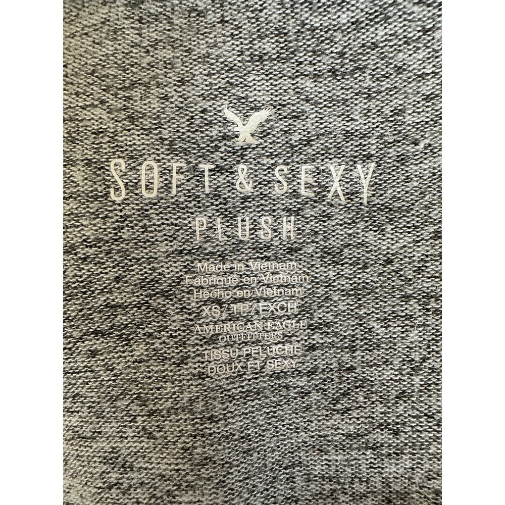 AMERICAN EAGLE Soft and Sexy Plush Lace Up Shoulder V Neck Oversized Pullover XS - Picture 8 of 8